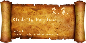Király Hermiusz névjegykártya
